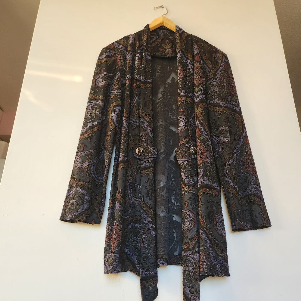3/$20 Vintage Paisley Kimono Cardigan Open Front Large